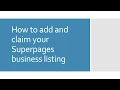 How to add and claim your Superpages business listing