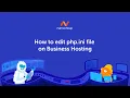 How to edit php ini file on Namecheap Business Hosting