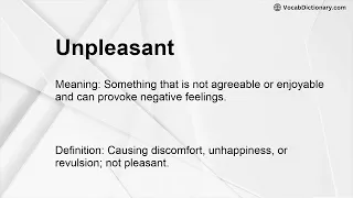 Unpleasant Meaning