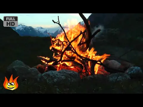 Download MP3 Crackling Mountain Campfire with Relaxing River, Wind and Fire Sounds (HD)