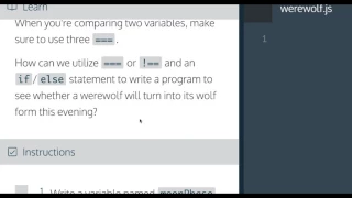 Learn Javascript Comparisons Operator II codecademy Javascript Tutorial