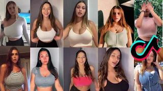 awesome busty and hot tiktok cute girls no bra challenge trending hot show