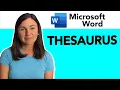 Word How to Use the Thesaurus in Microsoft Word