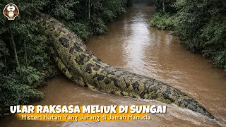 GEMPAR‼️Dikira Pohon Tumbang, Ular Raksasa 80M Blokade Sungai di Pedalaman Hutan Yang Tak Terjamah