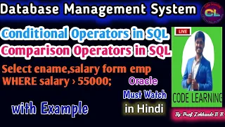 SQL Comparison Operators SQL Conditional Operators Operators in SQL Code Learning