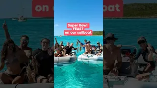 No booing here! #superbowl #boatlife #spearfishing #lobster #sailing #gathering #sailingfamily