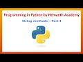 31 String methods in Python by Hemanth Academy - part 1