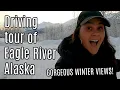 Driving Tour of Eagle River Alaska in Winter Shopping Food Options FAMILY Fun