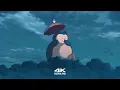 Snorlax Munchlax Rainy Night 4K Anime Screensaver Live Wallpaper