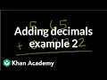 Adding decimals example 2 Decimals Pre-Algebra Khan Academy