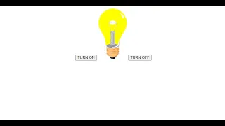 Bulb ON OFF button with 2 lines of code HTML CSS JS