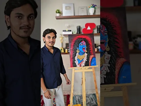 जय कालका माता 🙏🔥 | Kalka Mata Acrylic Painting on Canvas | Navratri Special Art