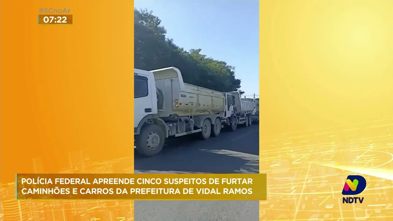 Polícia Federal apreende cinco suspeitos de furtar caminhões e carros da prefeitura de Vidal Ramos