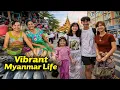Lagu Dit is Yangon, Myanmar 🇲🇲 | Drukke straten, pagodes, markten en het dagelijks leven