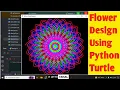 Colourful Flower Design Using Python Turtle Graphics Easy Python Drawing Art For Beginners