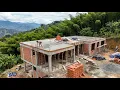 TIMELAPSE - Building a Villa Deep in the Forest for a Young Woman Using Stone Bricks and Cement