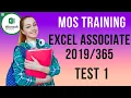 MOS Excel Associate Test 1 - Exam MO-200 pass 100