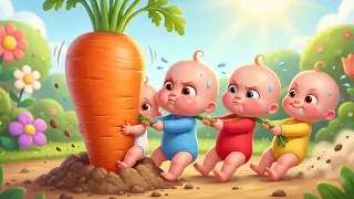 WOW, Five little babies Vs A Giant Carrot | Gugu Gaga Song | English Song for Kids