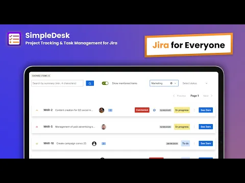 watch SimpleDesk – Project Tracking & Task Management for Jira video