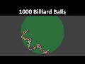 1000 Billiard Balls physics simulation within a disk with offset Open Source