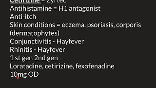 Cetirizine Part 3