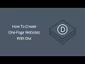 How To Create One Page Websites With Divi