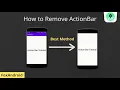 How to remove action bar from specific activities Or all activities - in android studio