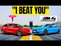 Download Lagu Tesla Model 3 Performance vs 2023 BMW M4 vs Ford Mustang GT vs Chevy Camaro | 1/4 Mile Drag Racing