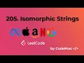 205 Isomorphic Strings LeetCode Code Explained