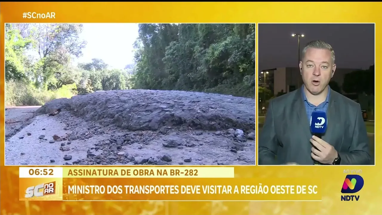 Ministro dos Transportes visita SC para assinar obra na BR-282