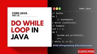 Do While loop Core Java Telugu Explained