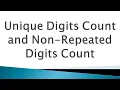 Unique Digits Count Non Repeated Digits Count Logic Building Problems Placement Question Java Code