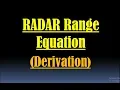 RADAR Range Equation - RADAR Equation