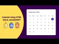 Build a Simple Calendar using HTML CSS JavaScript JS Calendar Web Designing Tutorial