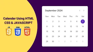 Build a Simple Calendar using HTML CSS JavaScript JS Calendar Web Designing Tutorial