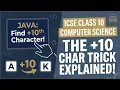 ICSE Class 10 Java Program to Find Next 10th Character Step-by-Step