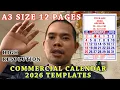 A3 12 pages Commercial Calendar 2026 Templates