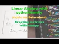 1 2 Linear Algebra with Matrix and Determinant Creating matrices in