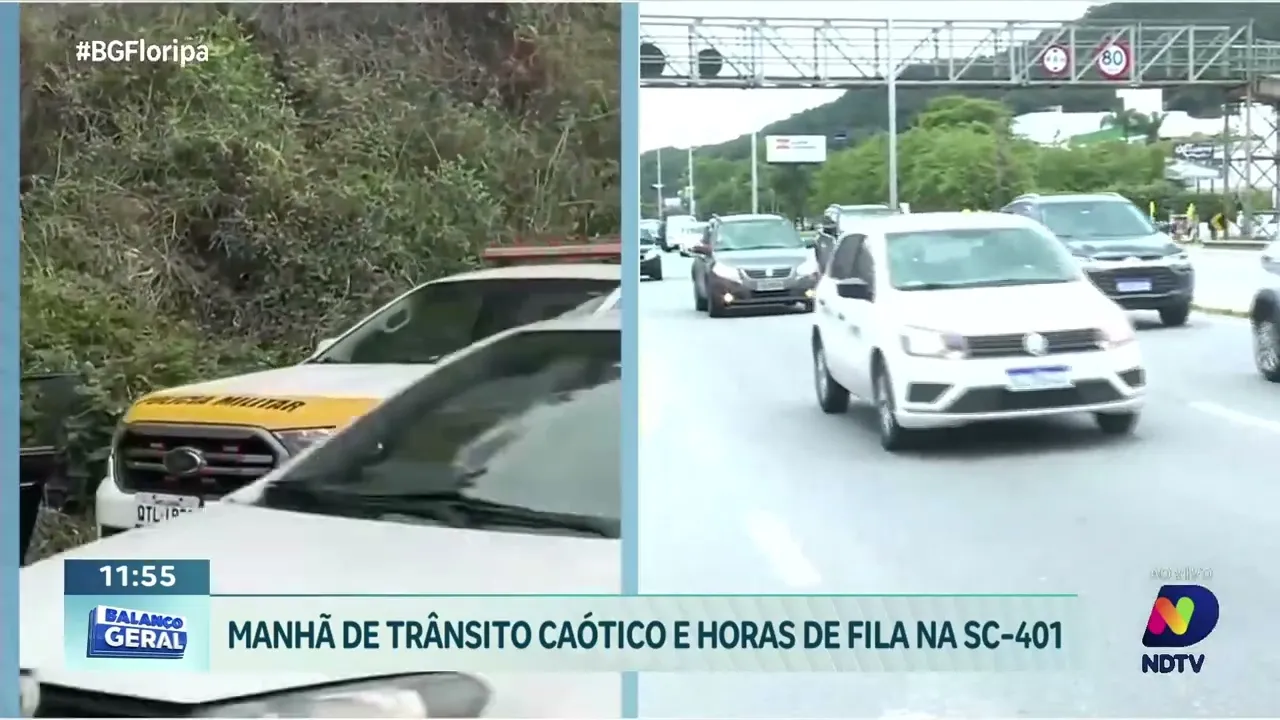 Caos no trânsito: SC-401 registra manhã de filas e transtornos