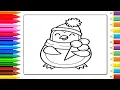 coloring drawing - How to color a penguin drawing