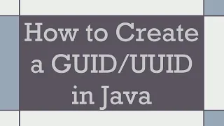 How to Create a in Java