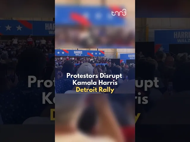 ⁣Protesters disrupt Kamala Harris's rally in Detroit, demanding a ceasefire and they wont support her
