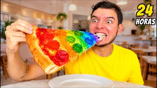 24 HORAS COMIENDO de COLORES | Haciendo 100 Amigos
