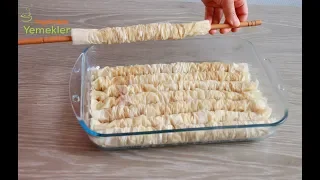 Hiç oklava kullanmadan hazır baklava yufkası inceliğinde yufkalar açarak yapabileceğiniz, lezzetli E. 