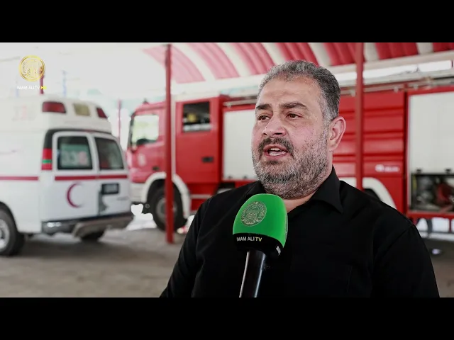 ⁣قسم الآليات في العتبة العلوية المقدسة يقدّم خدماته لزائري الأربعين والمواكب الحسينية
