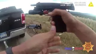 اطلاق النار على شرطي اثناء ايقاف سياره مشتبه بهم 