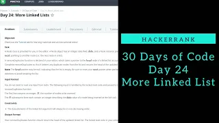 More Linked List HackerRank Remove Duplicate From Linked List Day 24 Python
