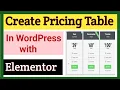 Create Pricing Table in WordPress with Elementor WordPress Tutorial