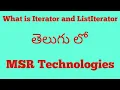 What is Iterator and List Iterator in java Telugu