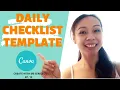 CREATE WITH ME Simple Daily Checklist Rainbow Design Canva Tutorial Printable Planner Template
